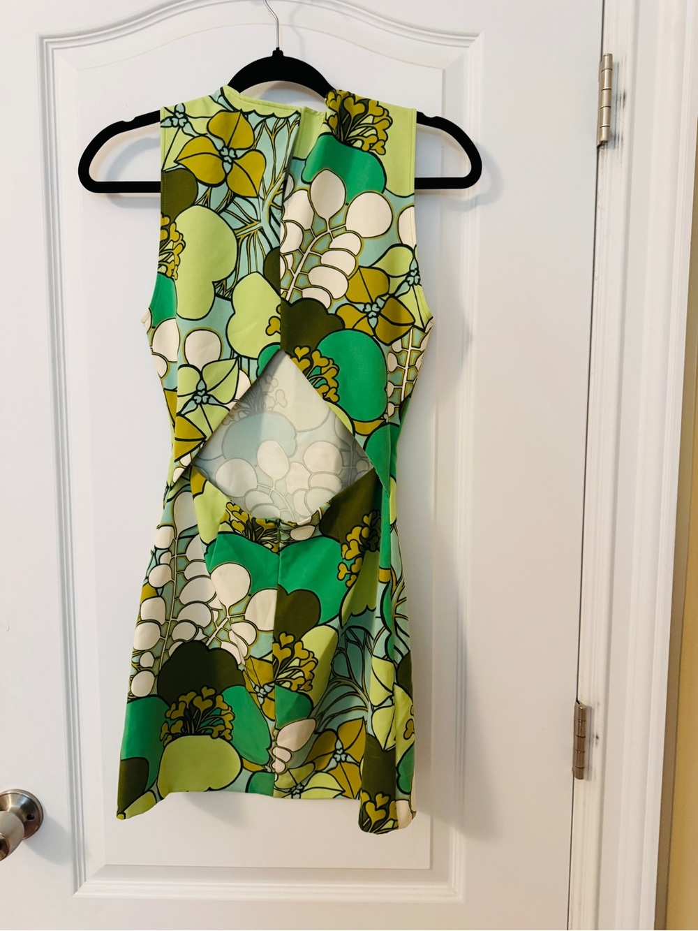 Zara Green Floral Cutout Sleeveless Tunic